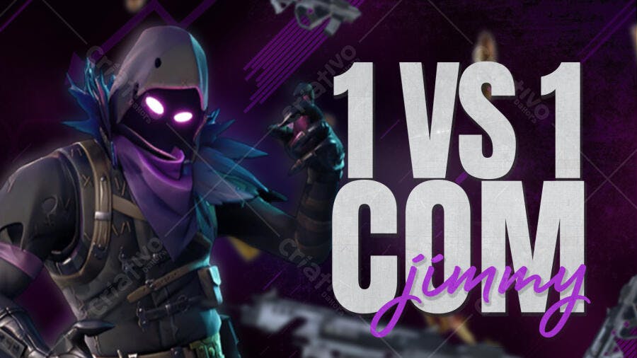 Capa YouTube Gamer Fortnite 1vs1 PSD Editável