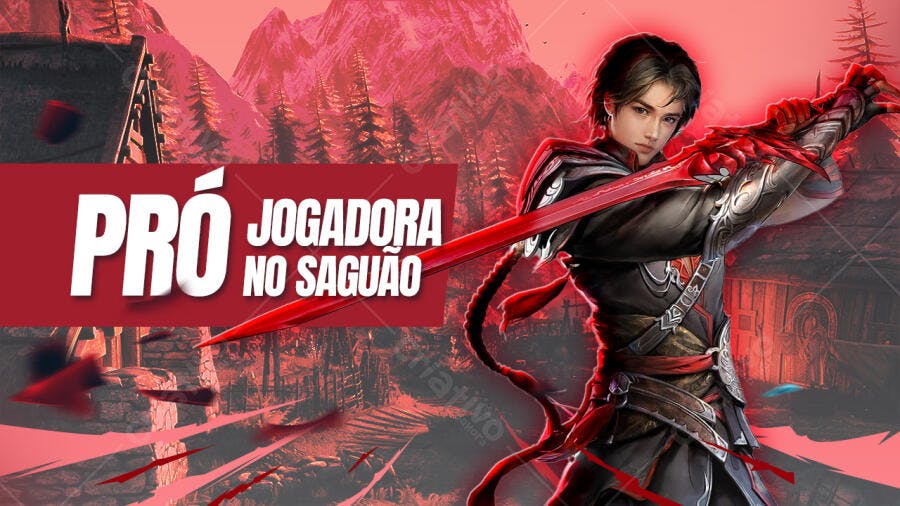 Capa YouTube Gamer Jogadora Pro RPG PSD Editável