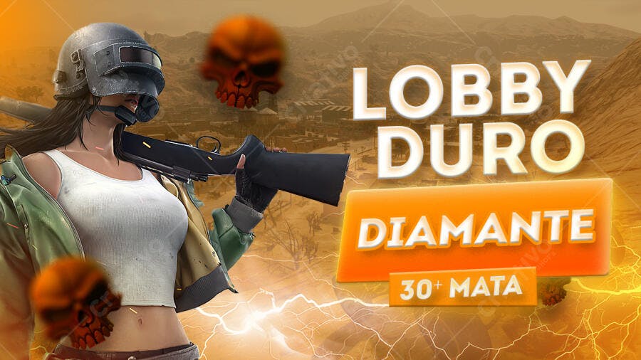 Capa YouTube Gamer Lobby Duro Diamante PSD Editável