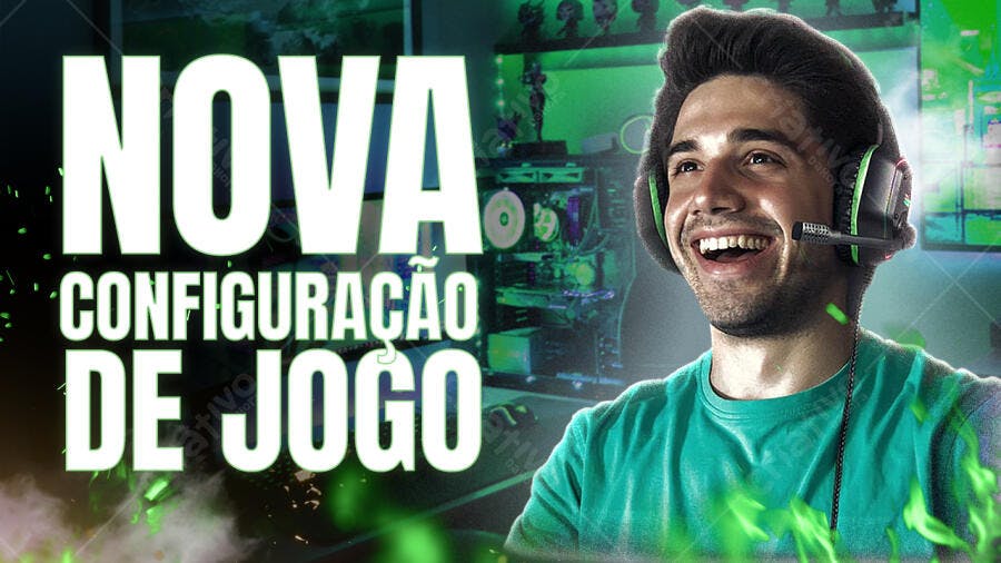 Capa YouTube Gamer Nova Configuração Jogo PSD Editável