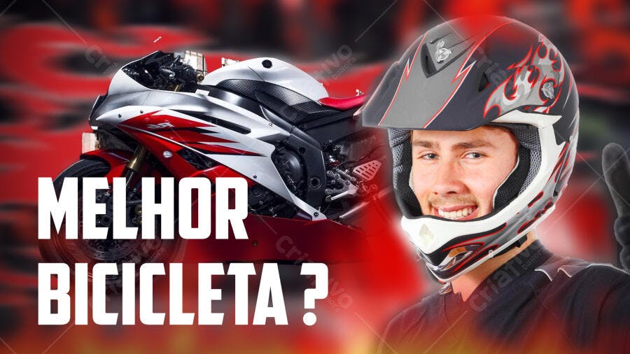 Capa YouTube Moto Esportiva Velocidade PSD Editável
