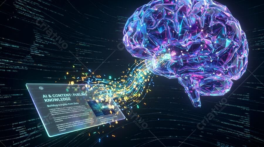 Cérebro Digital Inteligência Artificial Conectado Dados Conhecimento