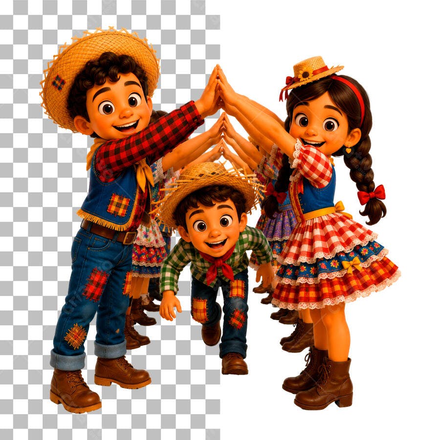 Crianças Festa Junina São João Arraial PSD Editável