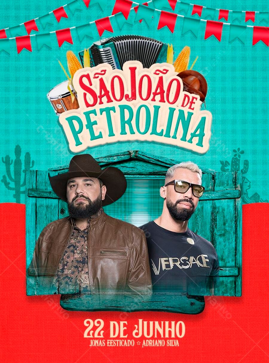 Flyer São João de Petrolina Festa Junina PSD Editável