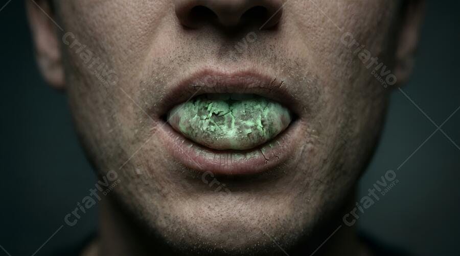 Foto Boca Homem com Dentes Sujos Placa Bacteriana