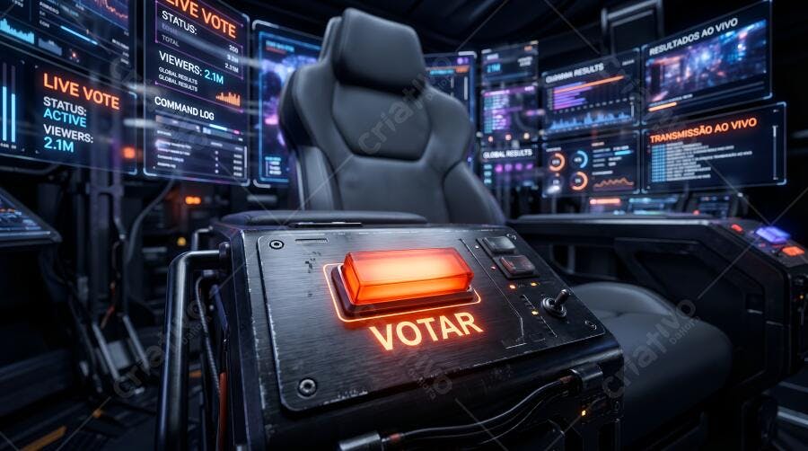 Foto Botão Votar Sala de Controle Tecnologia Futuro Eleições