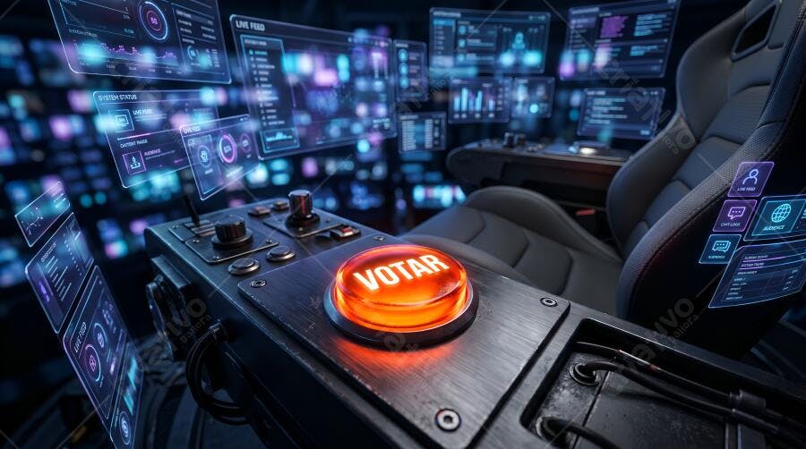 Foto Botão Votar Tecnologia Holográfica Interface Digital