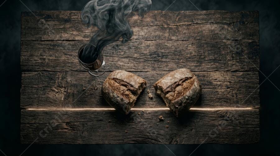 Foto Pão Artesanal Rústico Cortado Tábua Madeira Vapor