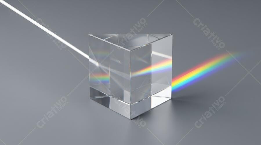 Foto Prisma de Vidro Dispersão Luz Branca Espectro Cores