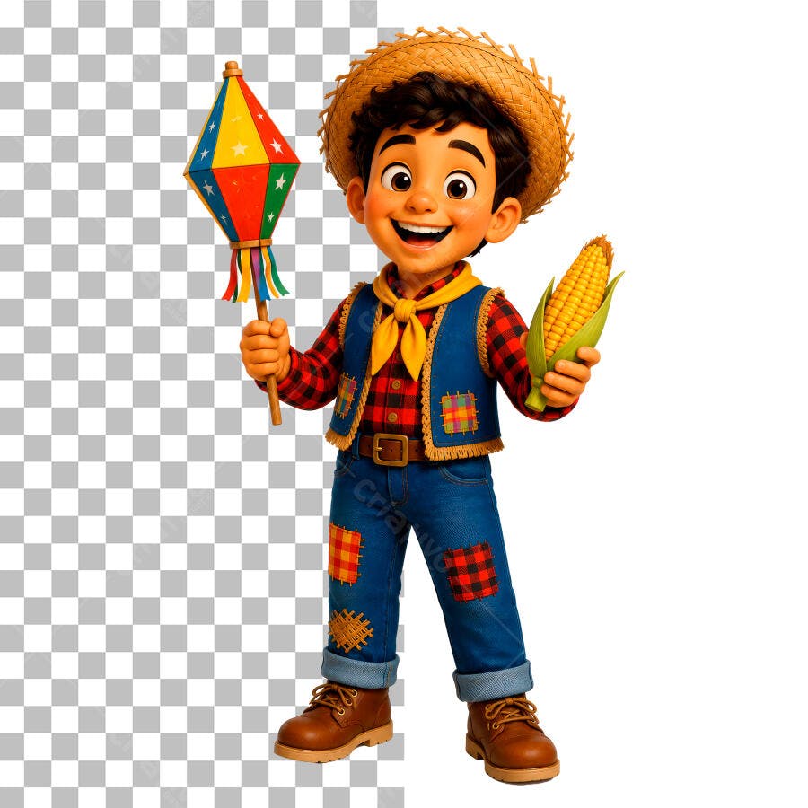 Personagem Festa Junina São João Caipira PSD Editável