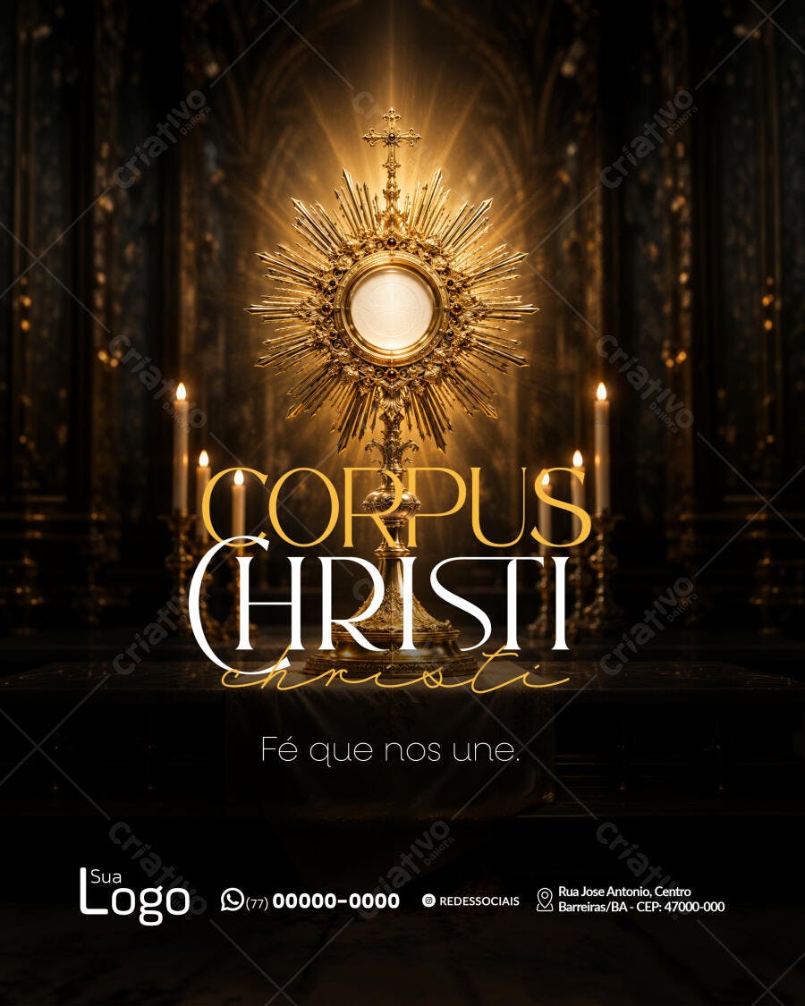 Post Corpus Christi Igreja Católica PSD Editável
