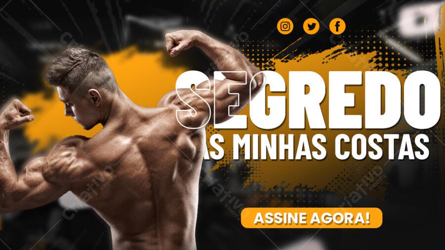 Post Instagram Academia Fitness Musculação PSD Editável