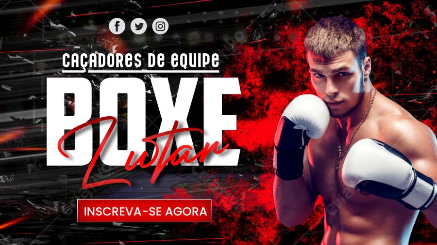 Post Instagram Boxe Luta Academia PSD Editável
