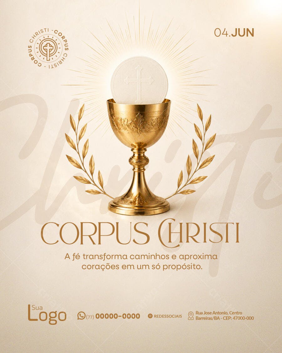 Post Instagram Corpus Christi Junho PSD Editável