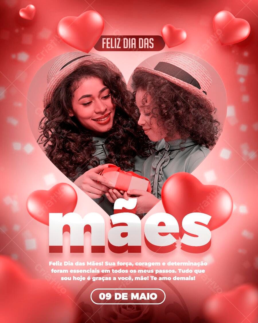Post Instagram Dia das Mães Presente PSD Editável