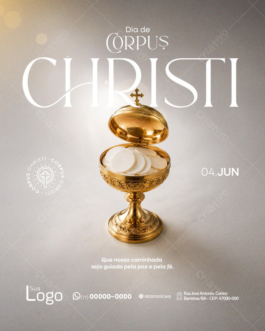 Post Instagram Dia de Corpus Christi Religioso PSD Editável