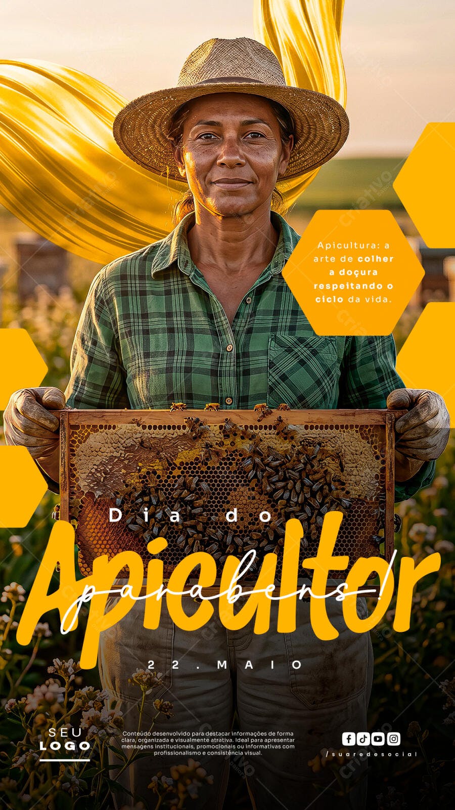 Post Instagram Dia do Apicultor 22 de Maio PSD Editável