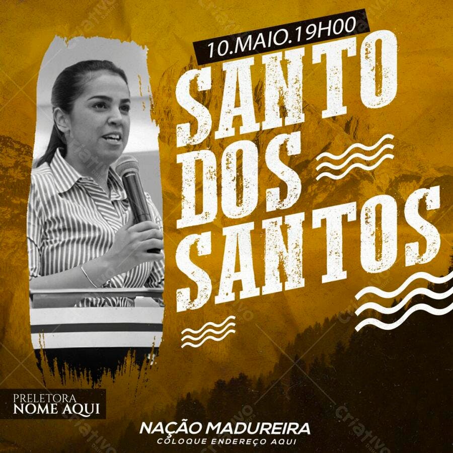 Post Instagram Evento Religioso Santo dos Santos PSD Editável