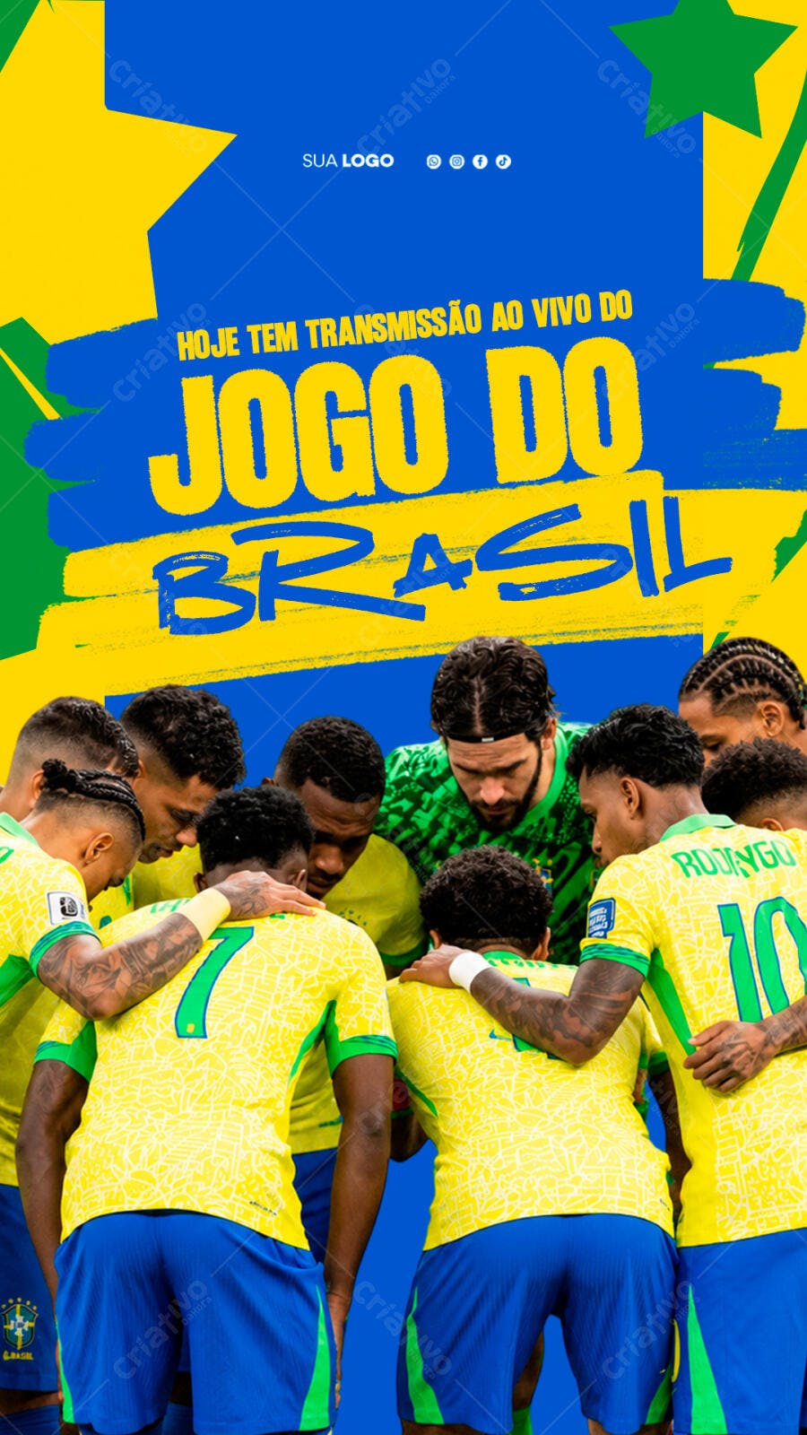 Post Instagram Jogo do Brasil Transmissão PSD Editável