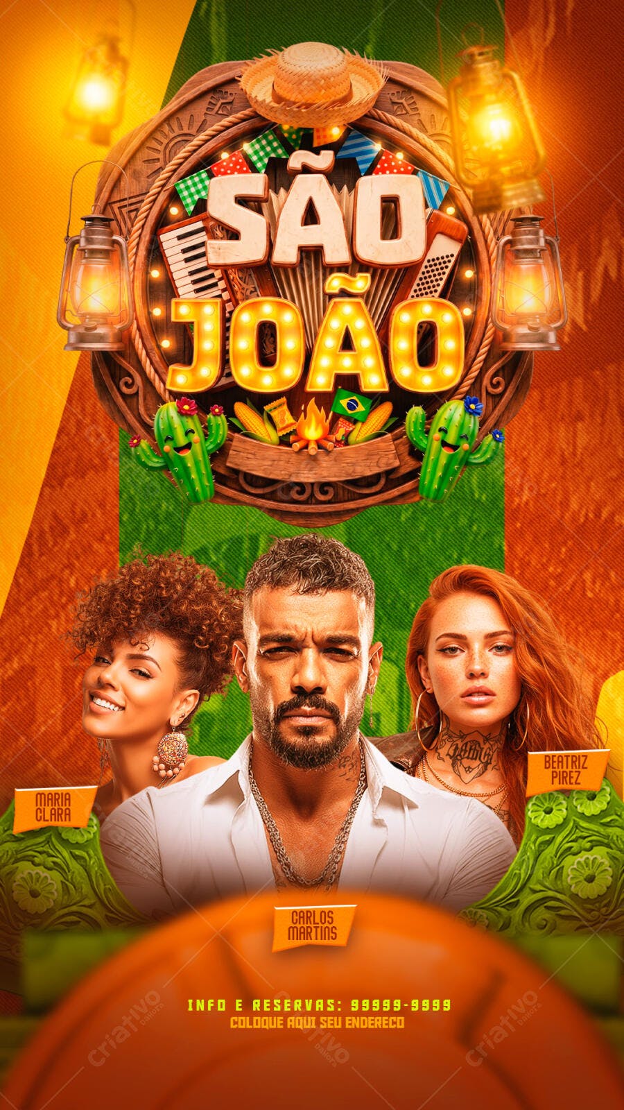 Post Instagram São João Festa Junina PSD Editável
