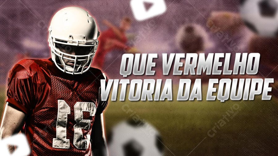 Post Social Media Futebol Americano Esporte PSD Editável