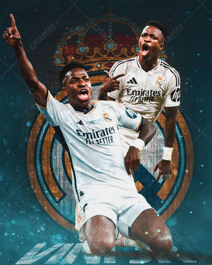 Post Social Media Futebol Vinicius Jr Real Madrid PSD Editável