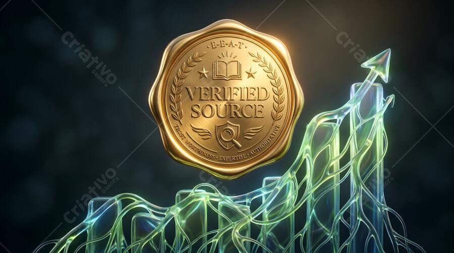 Selo Dourado Verified Source Crescimento Gráfico