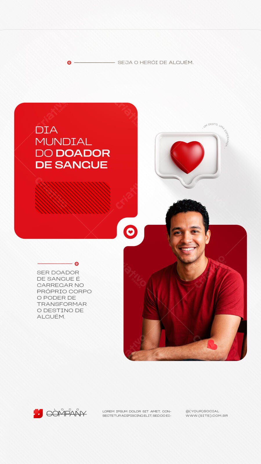 Story Dia Mundial do Doador de Sangue PSD Editável