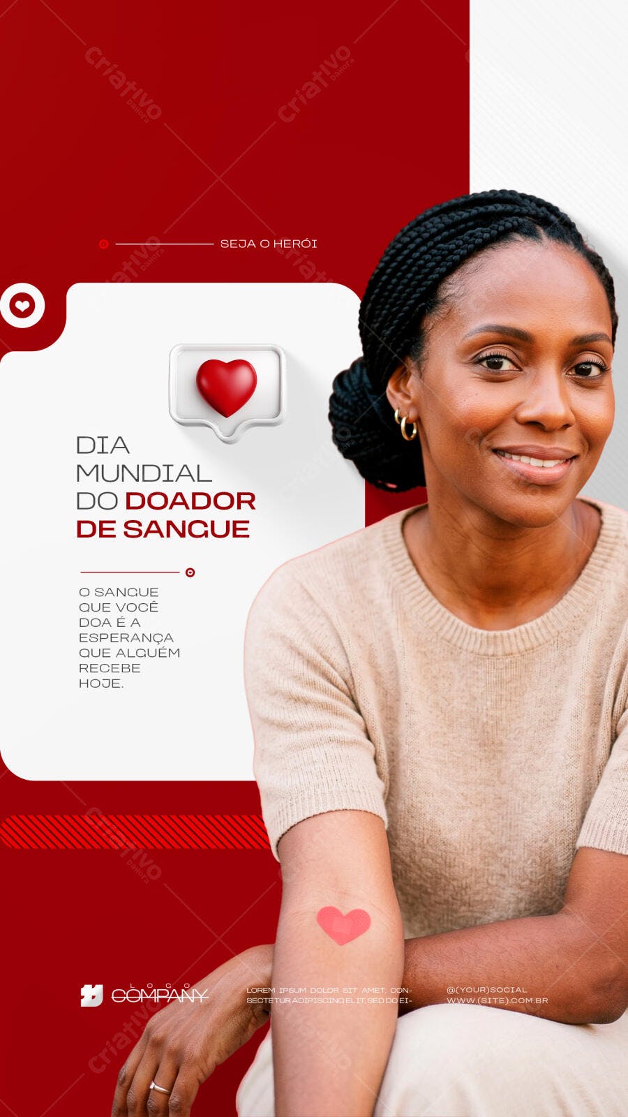 Story Dia Mundial do Doador de Sangue PSD Editável