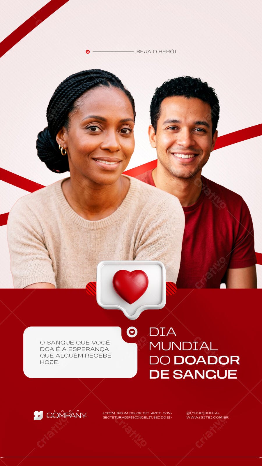 Story Dia Mundial do Doador de Sangue PSD Editável