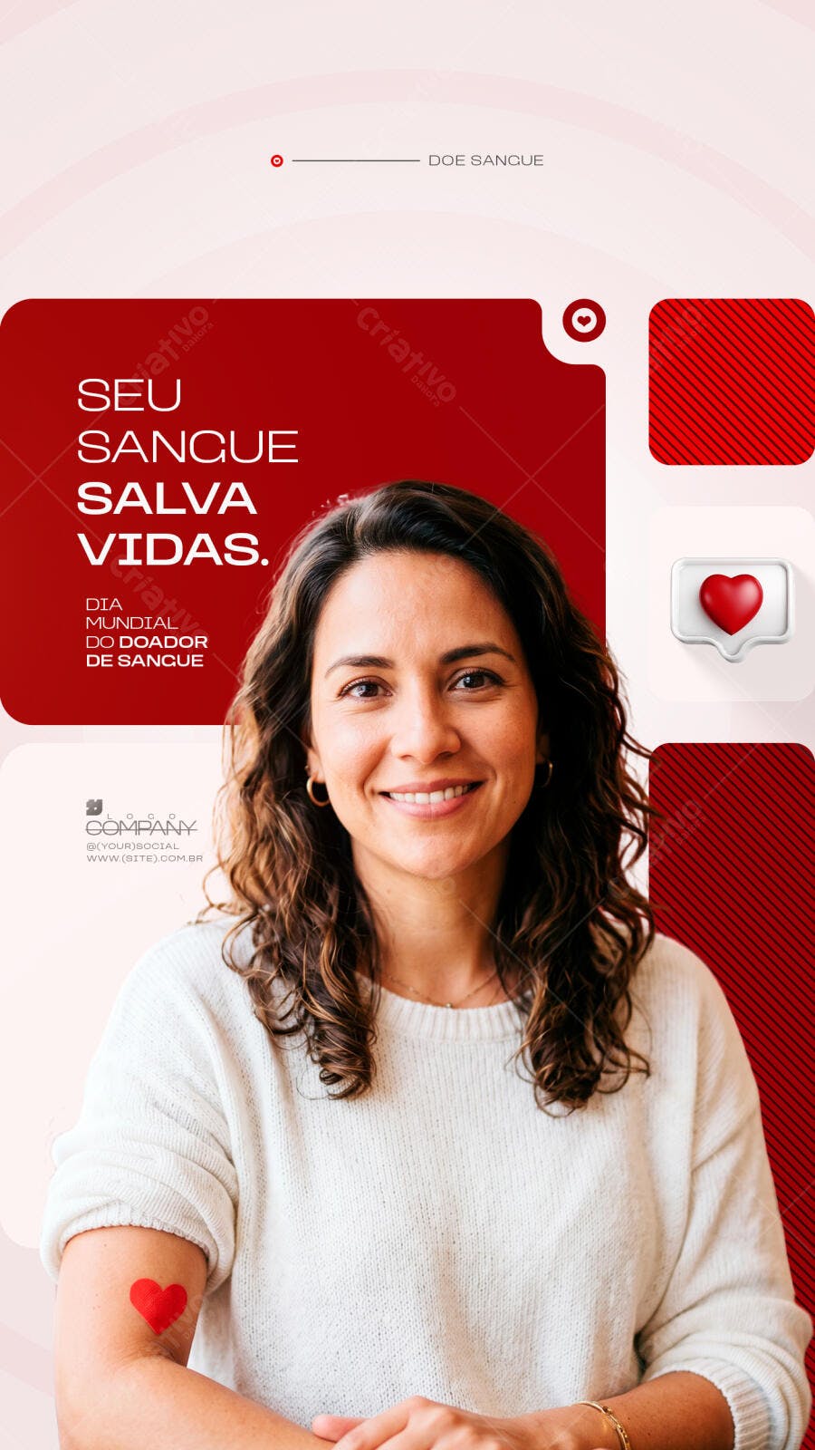 Story Dia Mundial do Doador de Sangue PSD Editável