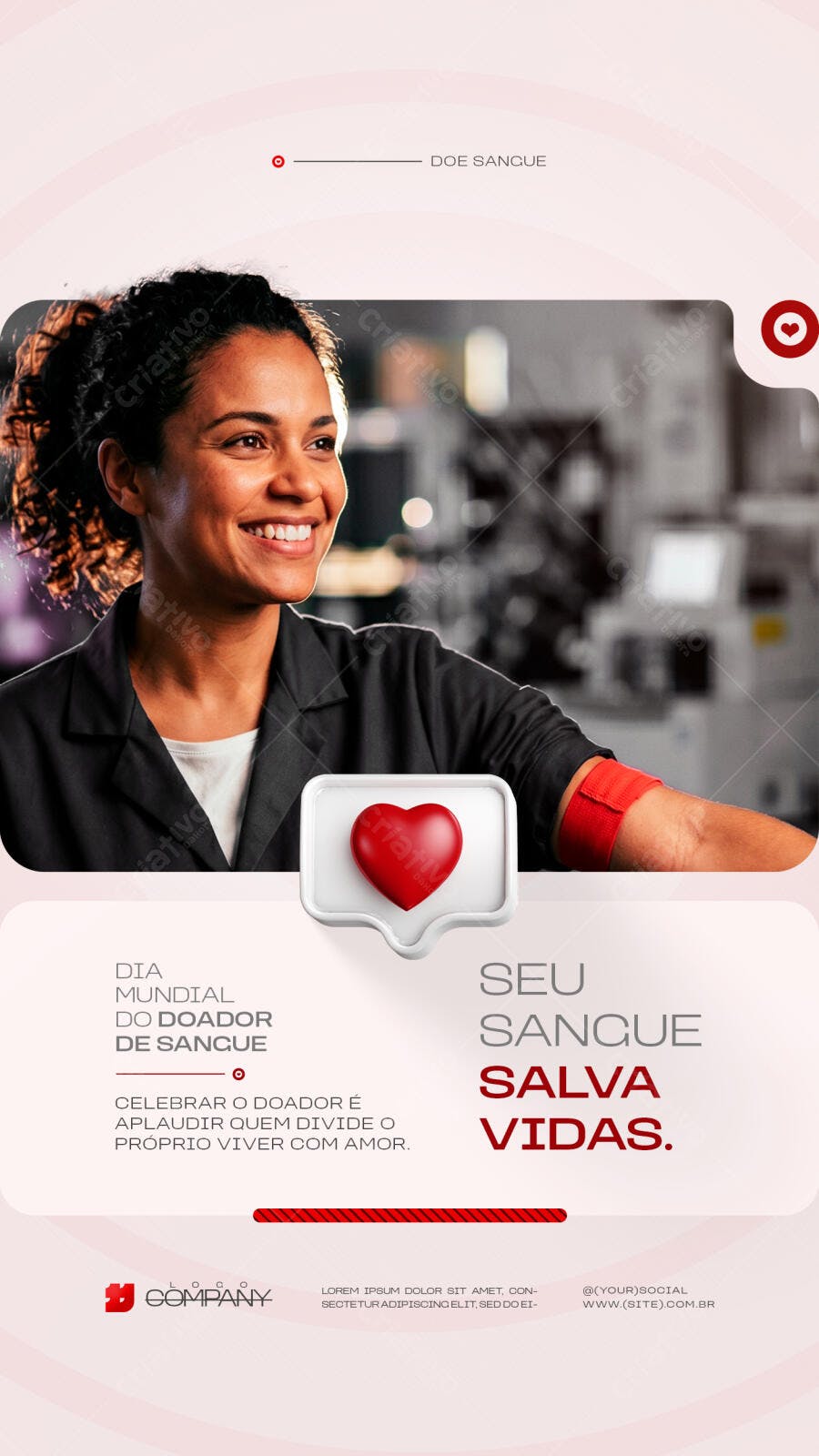 Story Dia Mundial do Doador de Sangue PSD Editável