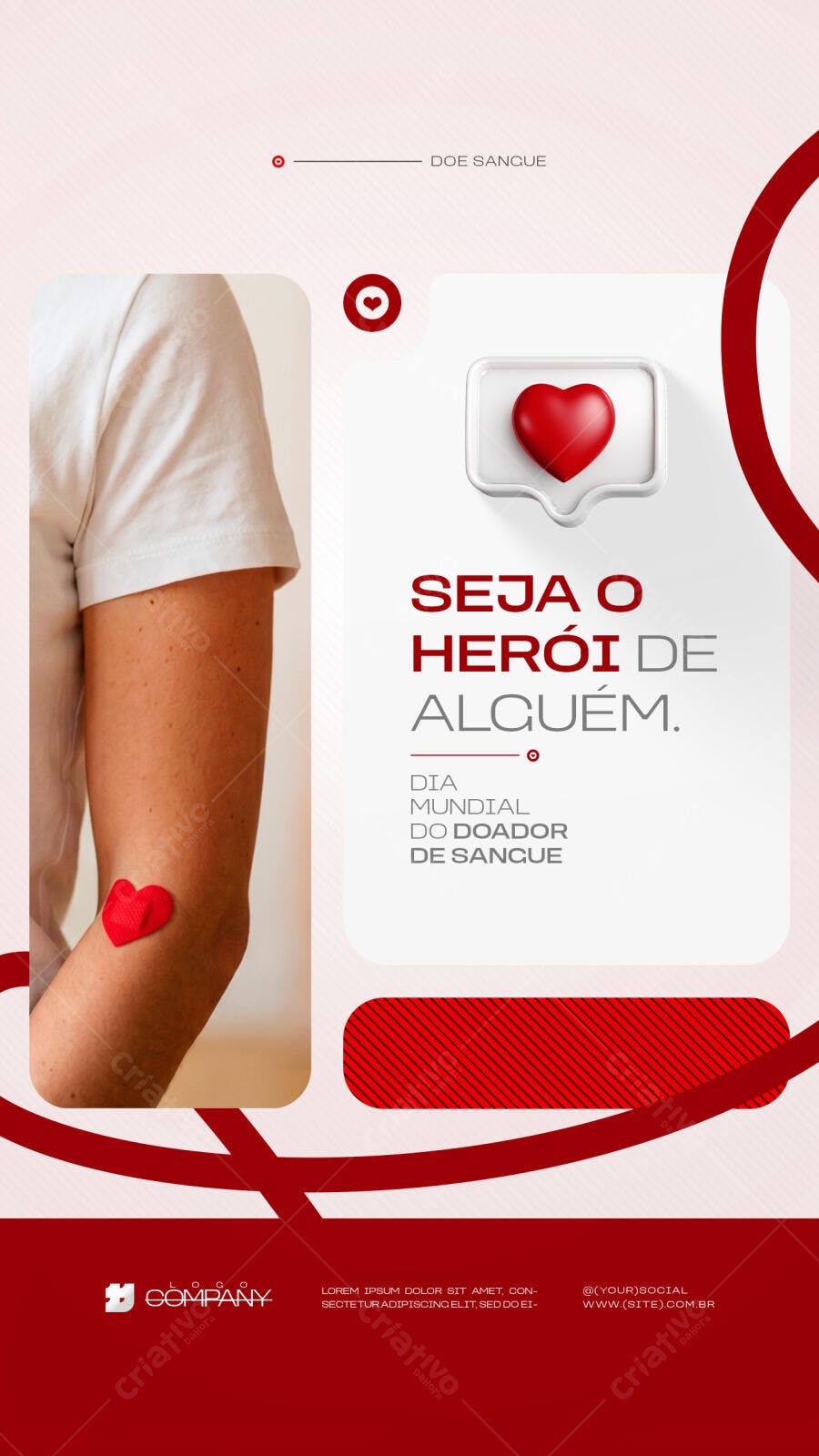 Story Dia Mundial do Doador de Sangue PSD Editável