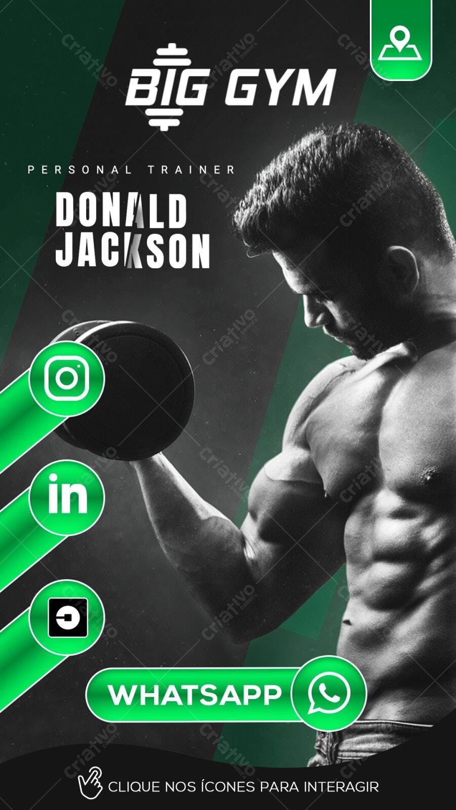 Story Instagram Personal Trainer Academia Fitness PSD Editável