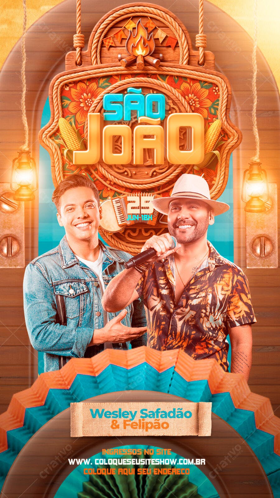 Story São João Festa Junina Arraial PSD Editável