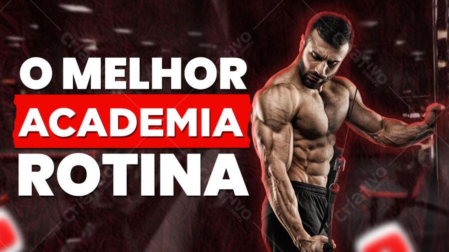 Thumb Youtube Academia Rotina Treino PSD Editável