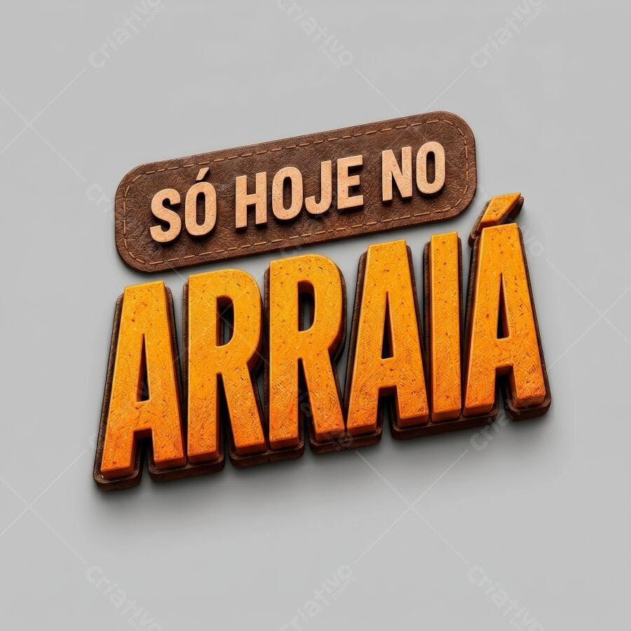 Arte Digital Arraiá Festa Junina 3D Efeito Couro