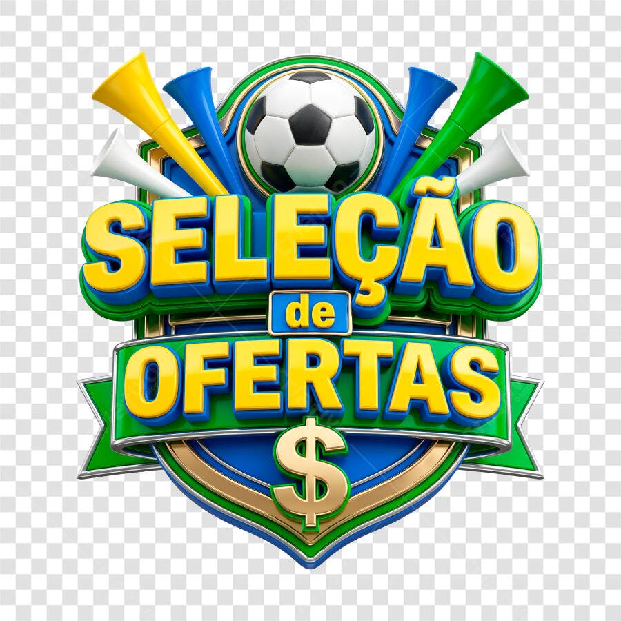 Badge 3D Seleção de Ofertas Futebol Copa PNG Transparente