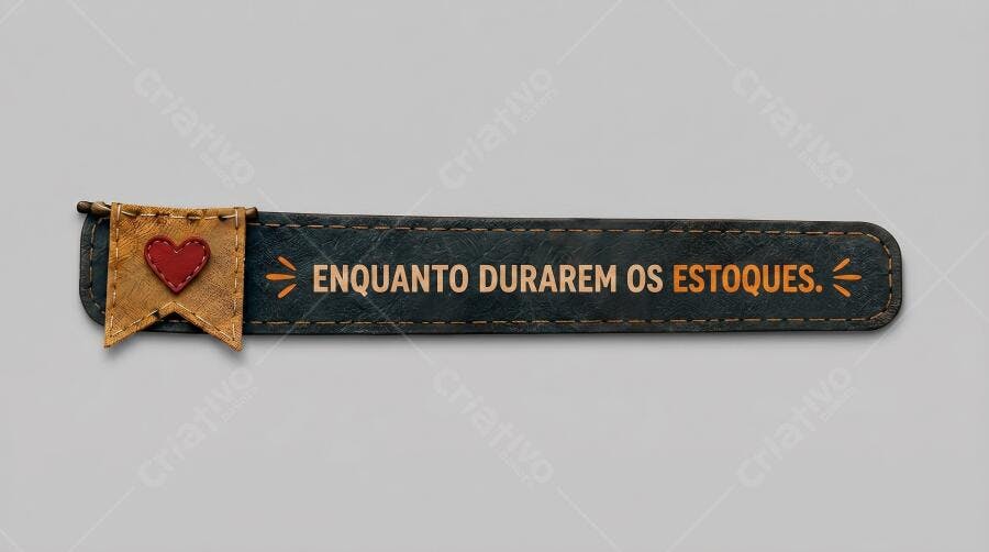 Banner Promocional Estoque Acabando Coração Couro Marrom