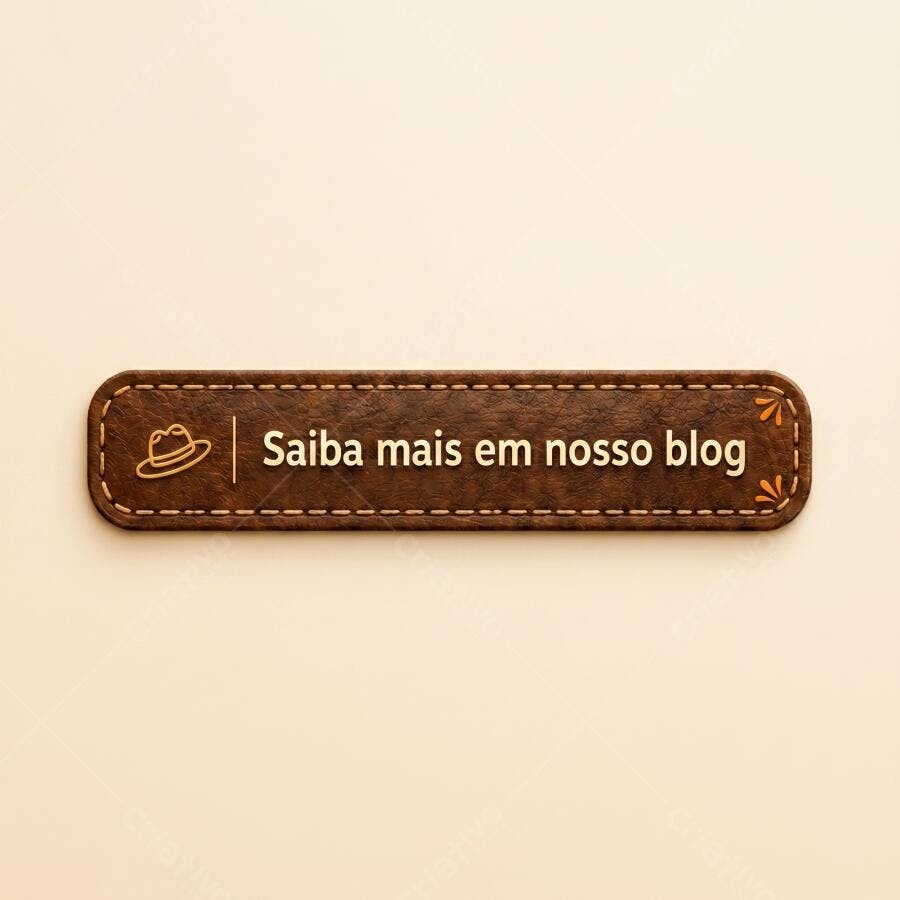 Botão Saiba Mais Blog Textura Couro Costura Dourada