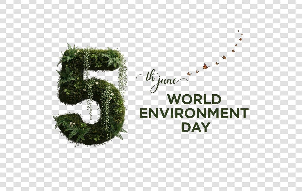 Elemento 3D Dia Mundial do Meio Ambiente 5 Junho PNG Fundo Transparente
