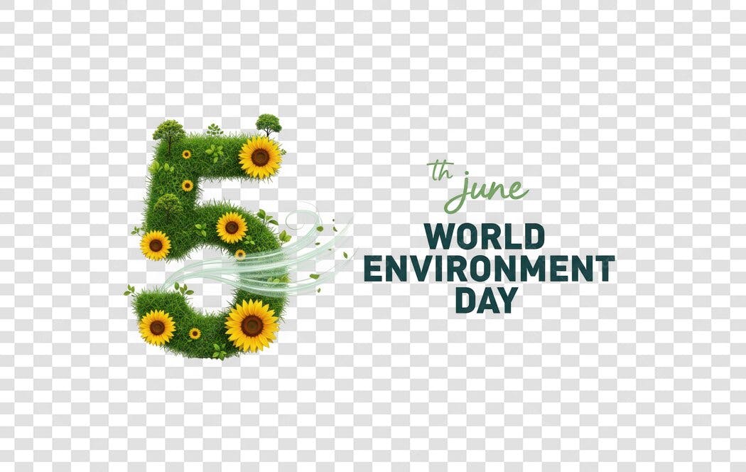 Elemento 3D Dia Mundial do Meio Ambiente 5 Junho PNG Fundo Transparente
