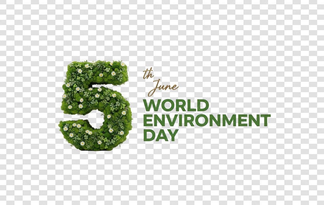 Elemento 3D Dia Mundial Meio Ambiente 5 Junho PNG Fundo Transparente