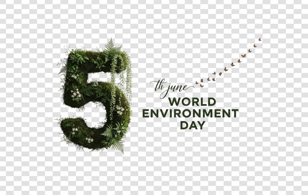 Elemento 3D Dia Mundial Meio Ambiente 5 Junho PNG Fundo Transparente