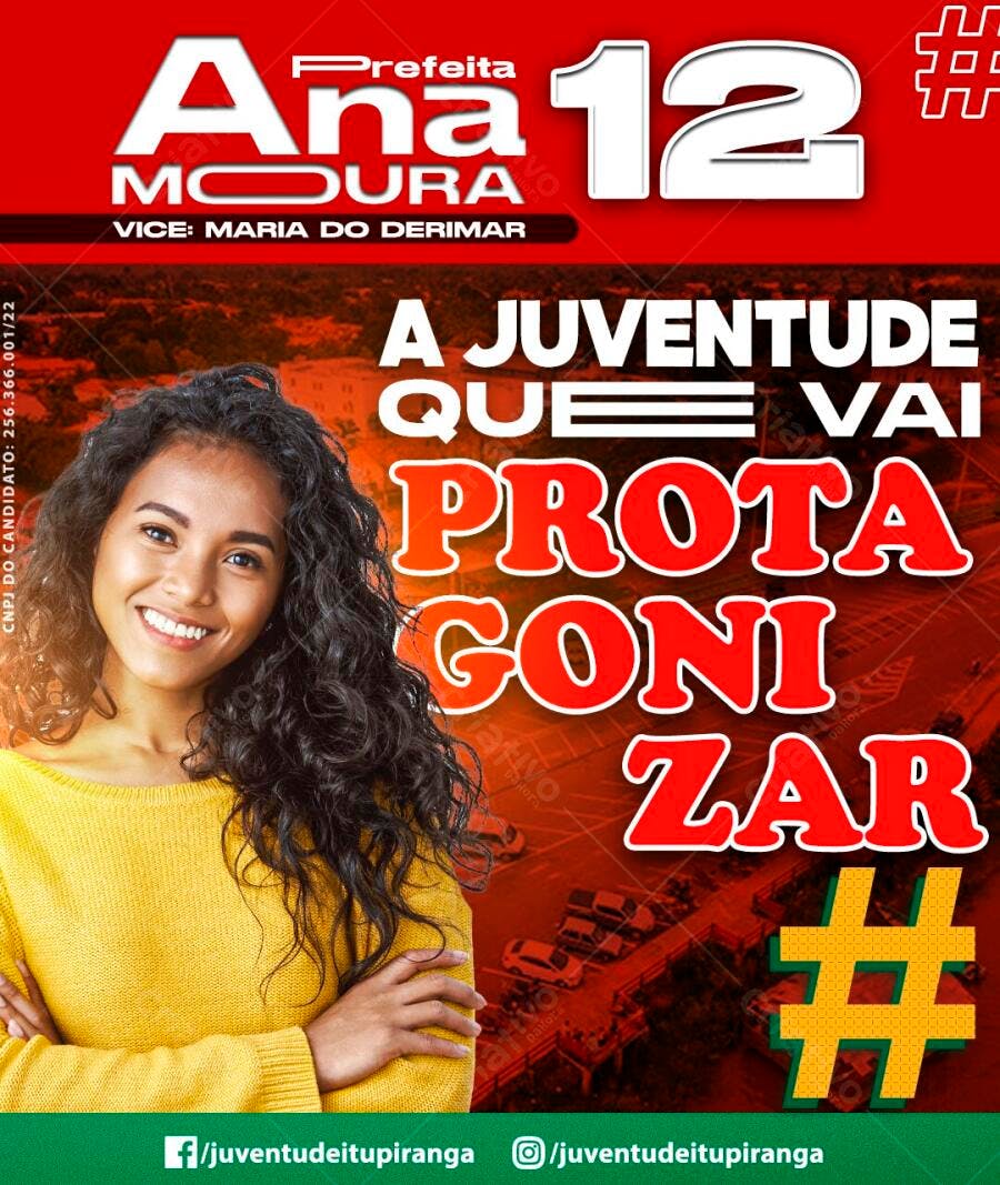 Flyer Campanha Política Ana Moura Juventude PSD Editável
