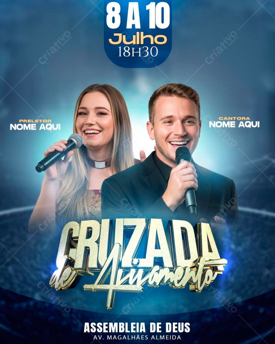Flyer Cruzada de Avivamento Igreja Evangélica PSD Editável