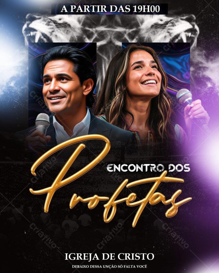 Flyer Encontro dos Profetas Igreja de Cristo PSD Editável