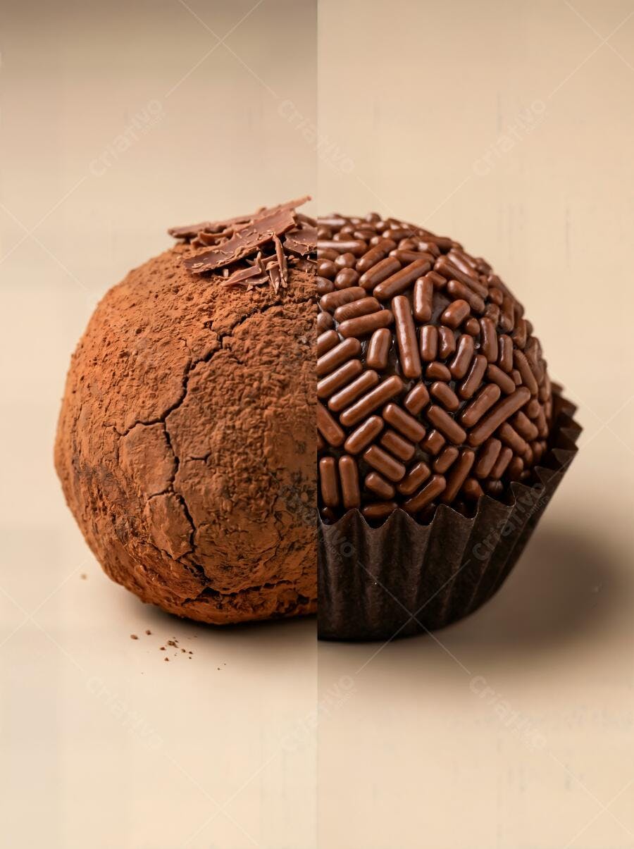 Foto Brigadeiro Gourmet Meio a Meio Granulado e Cacau