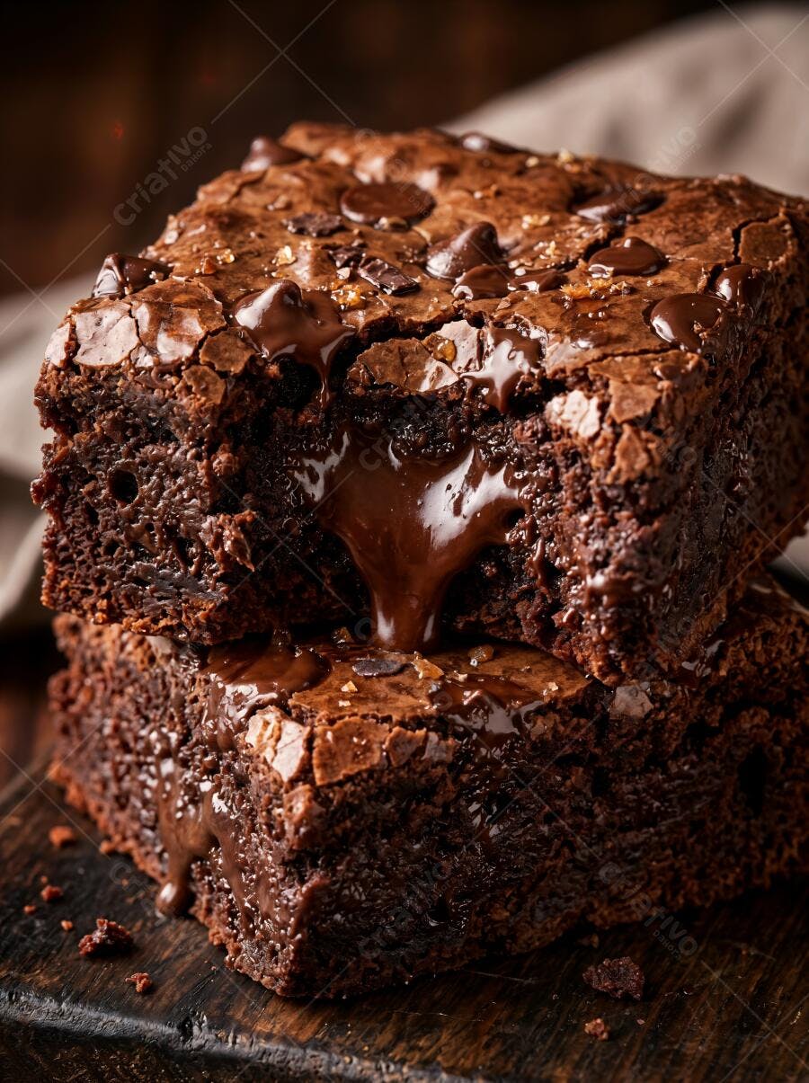 Foto Brownie Chocolate Derretido Sal Marinho Doce Gourmet