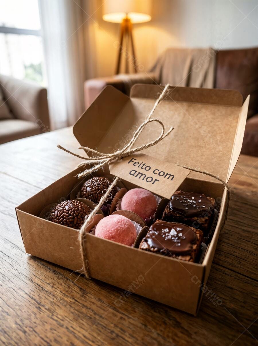 Foto Caixa de Doces Artesanais Brigadeiro Brownie Gourmet